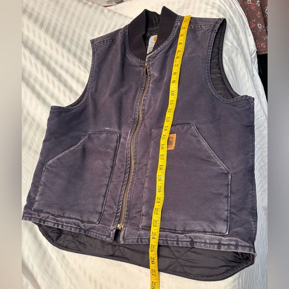 Vintage Carhartt Vest Mens Size Large V52 MDT Navy Blue Faded Zip Up RARE - Picture 8 of 16